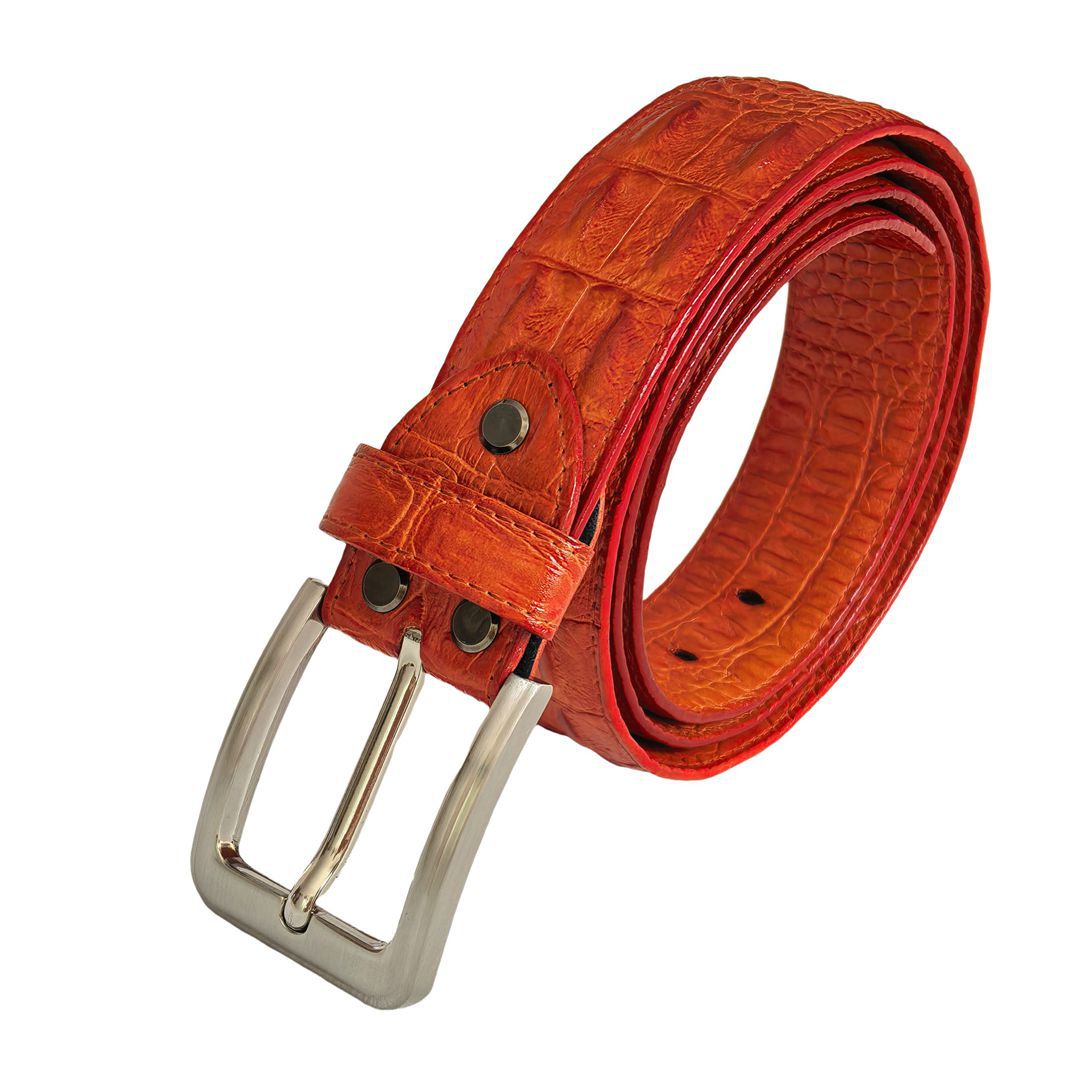 Genuine Leather Crocodile Pattern Belt