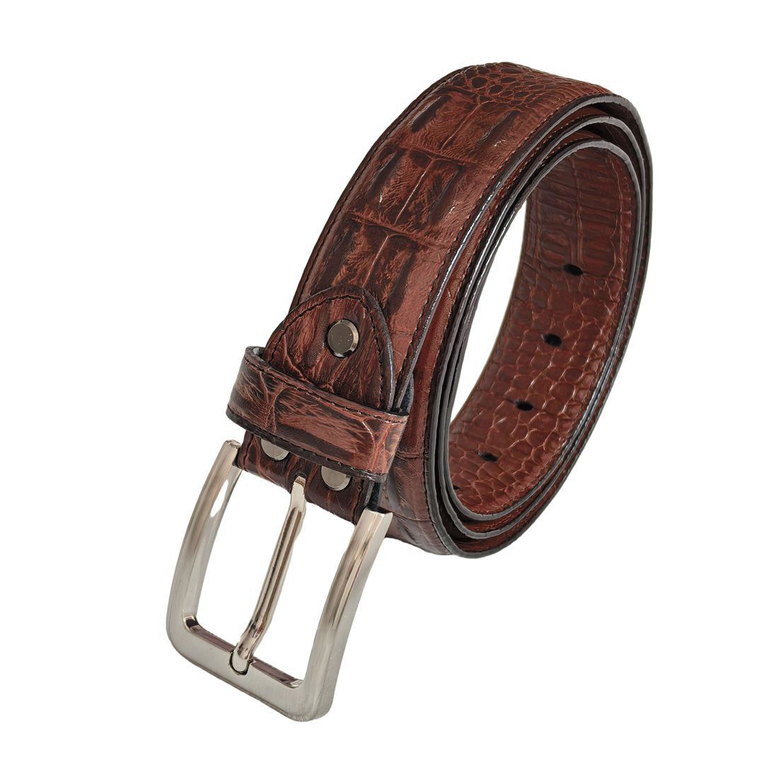 Genuine Leather Crocodile Pattern Belt