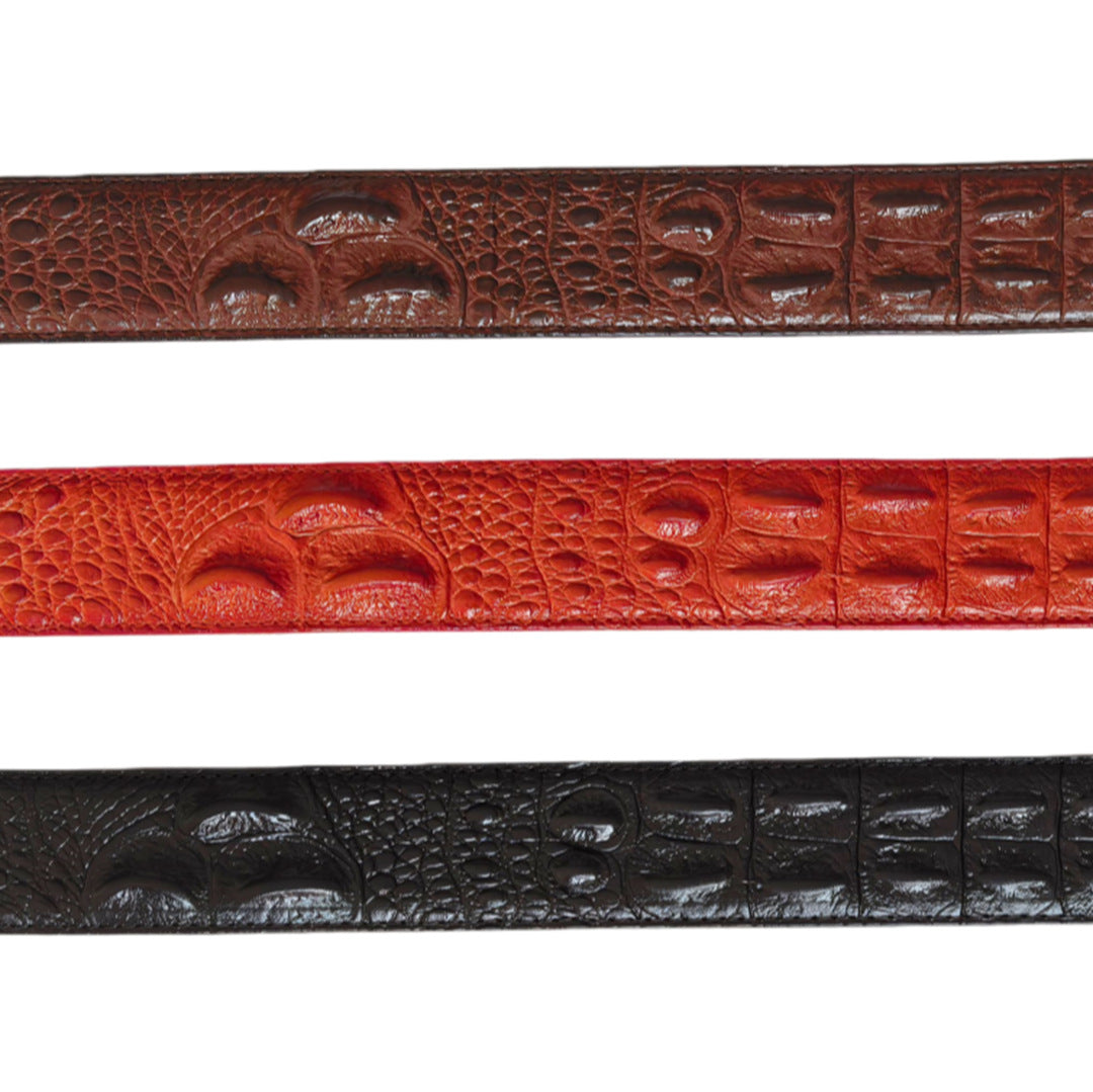 Genuine Leather Crocodile Pattern Belt