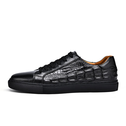 Genuine Leather Crocodile Pattern Casual Shoes for Men