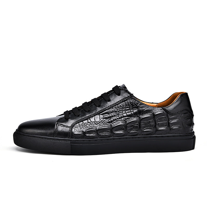 Genuine Leather Crocodile Pattern Casual Shoes for Men