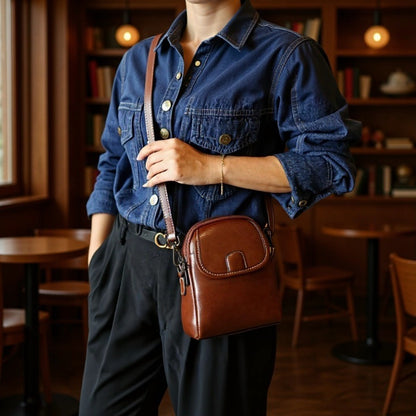 Genuine leather crossbody bag