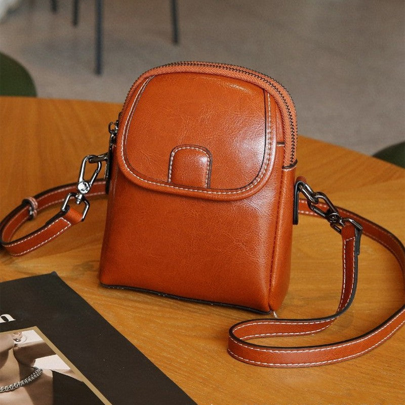 Genuine leather crossbody bag