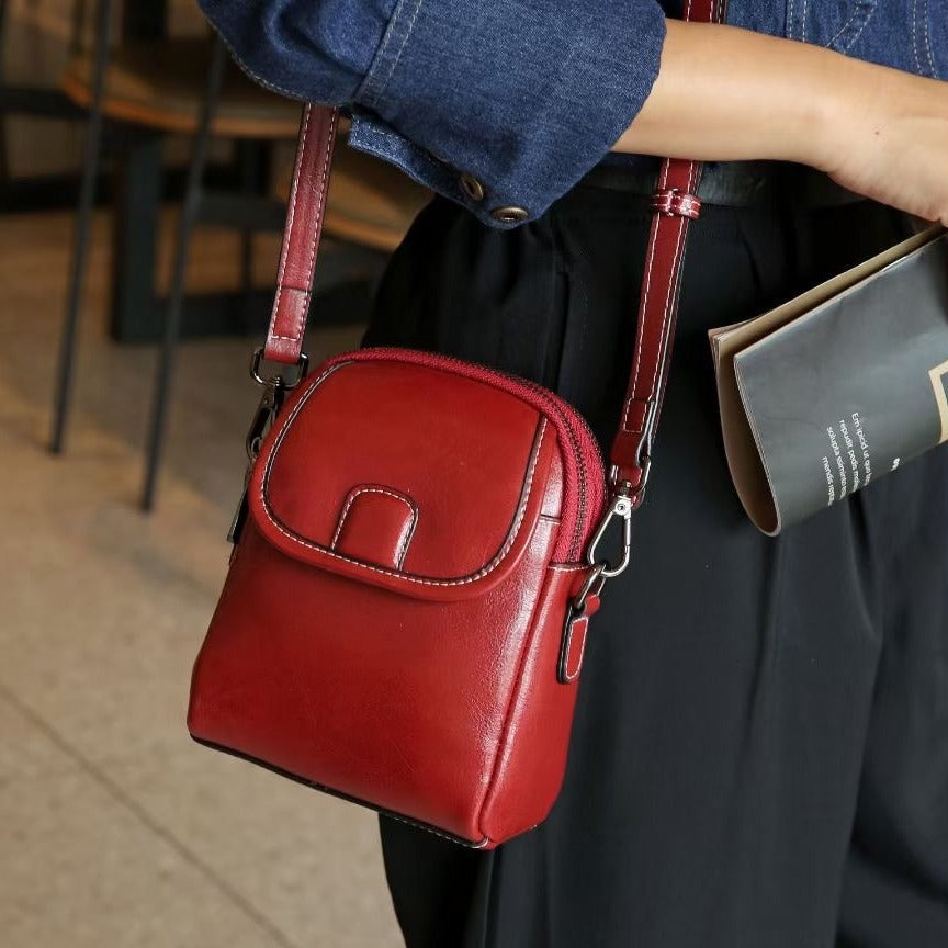 Genuine leather crossbody bag