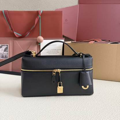 Genuine Leather Crossbody Lunch Box Bag