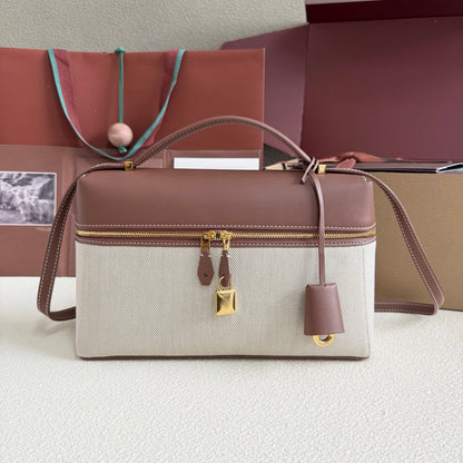 Genuine Leather Crossbody Lunch Box Bag