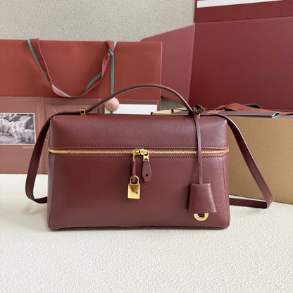 Genuine Leather Crossbody Lunch Box Bag