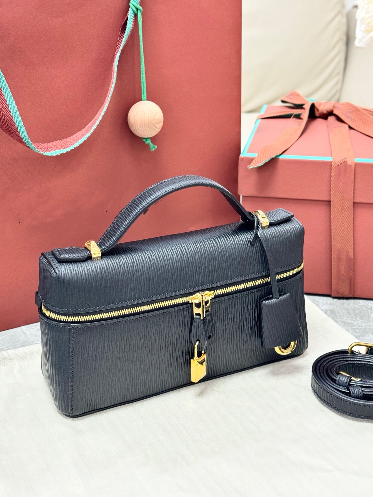 Genuine Leather Crossbody Lunch Box Bag