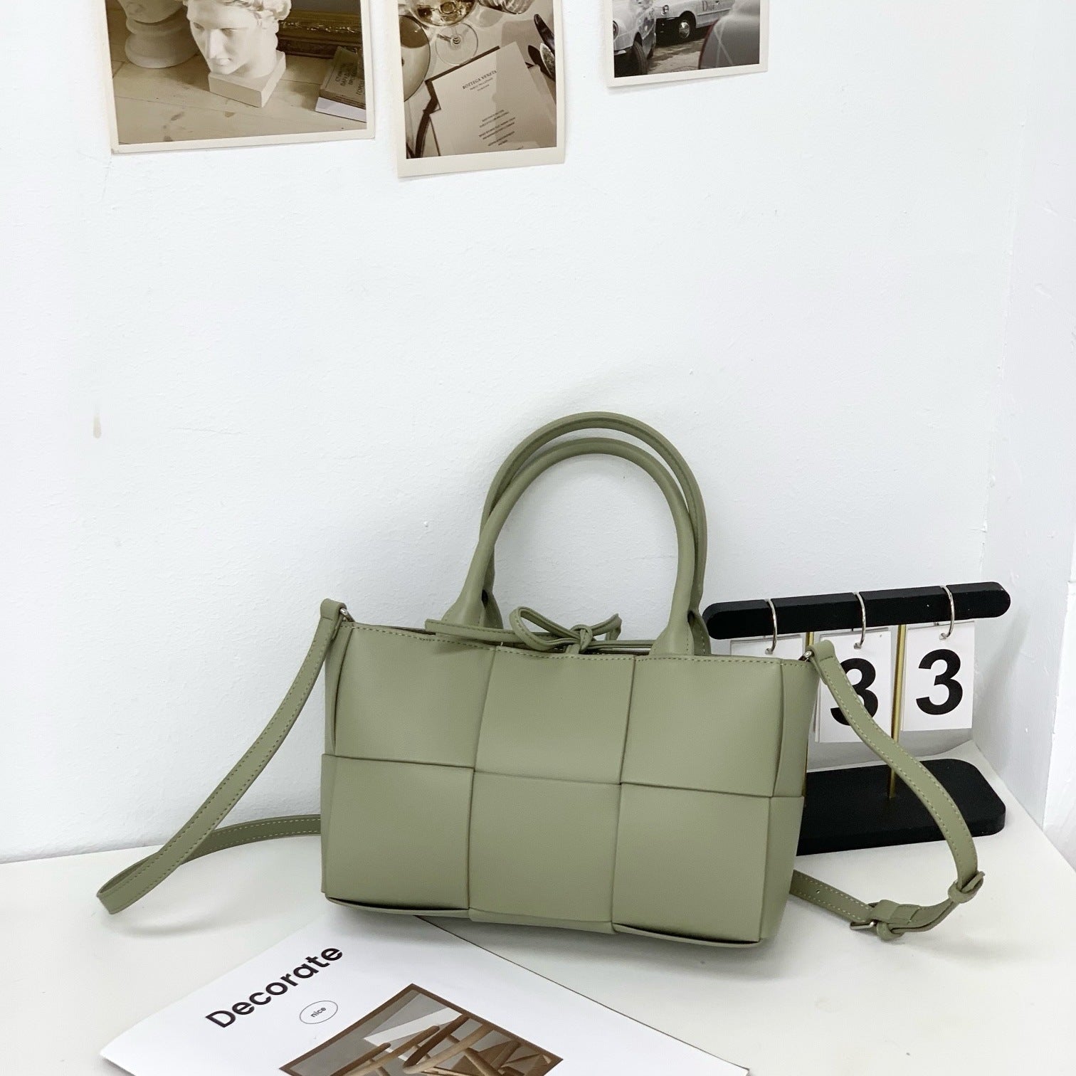 Genuine Leather Crossbody Tote Bag