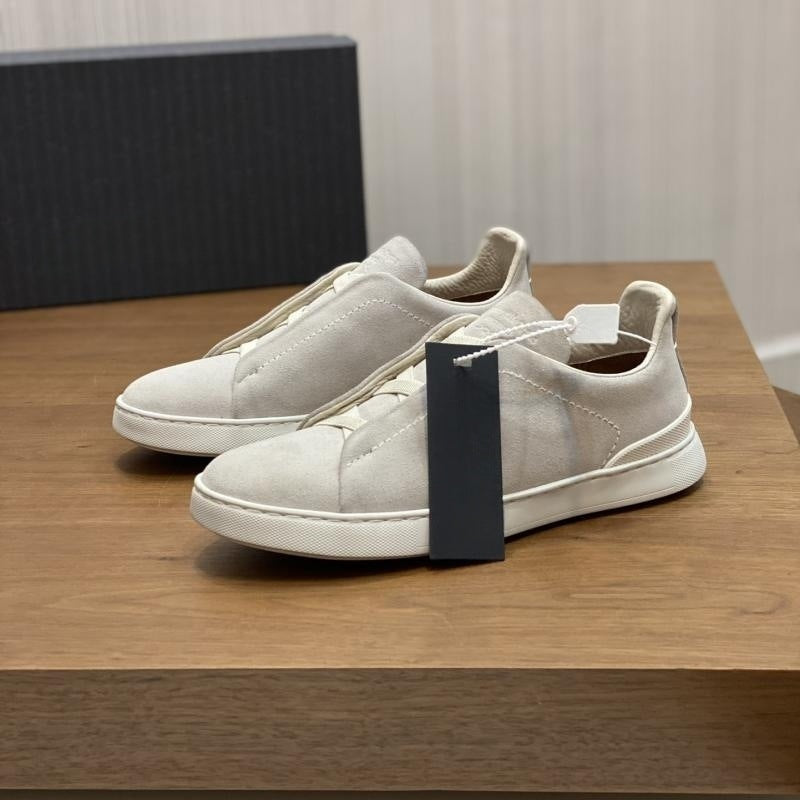 genuine leather elastic band sneakers, casual shoes