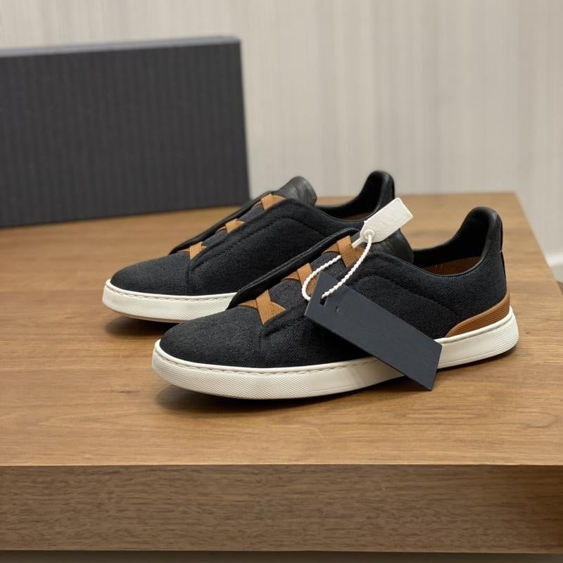 genuine leather elastic band sneakers, casual shoes