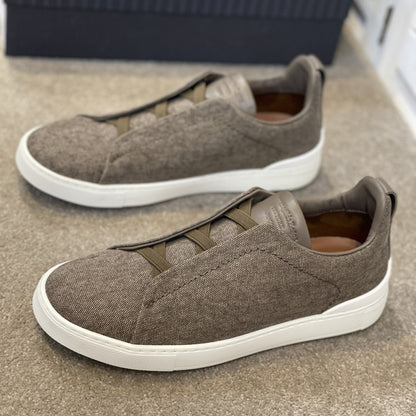 genuine leather elastic band sneakers, casual shoes