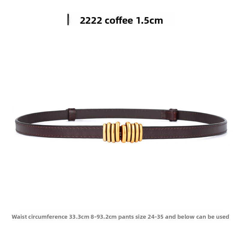 Genuine Leather elasticated waistband