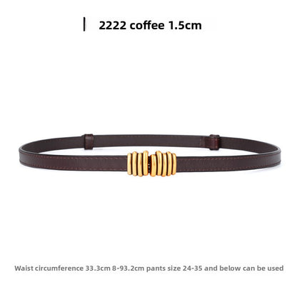 Genuine Leather elasticated waistband