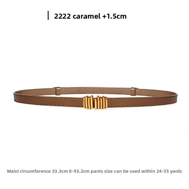 Genuine Leather elasticated waistband