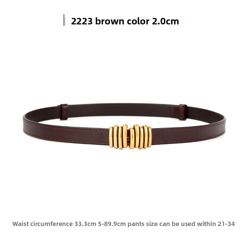 Genuine Leather elasticated waistband