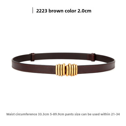 Genuine Leather elasticated waistband