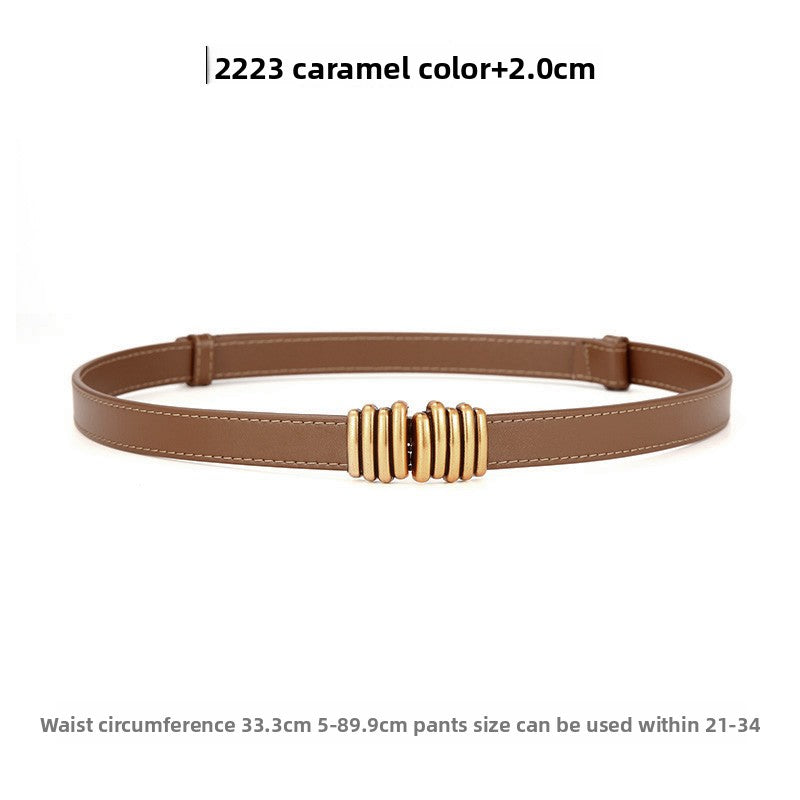 Genuine Leather elasticated waistband