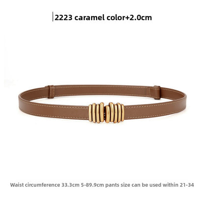 Genuine Leather elasticated waistband