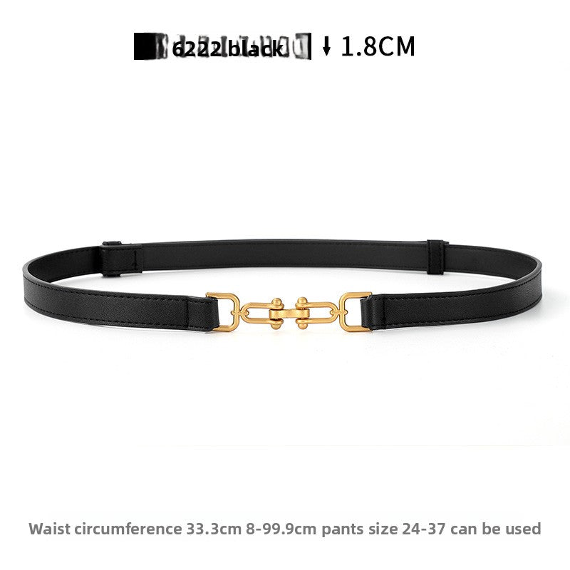Genuine Leather elasticated waistband
