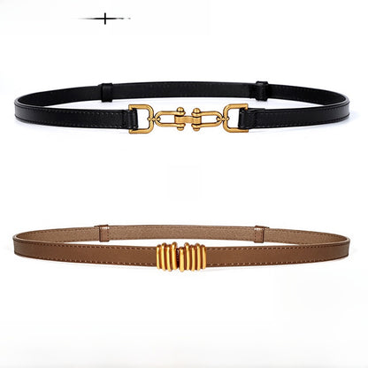 Genuine Leather elasticated waistband
