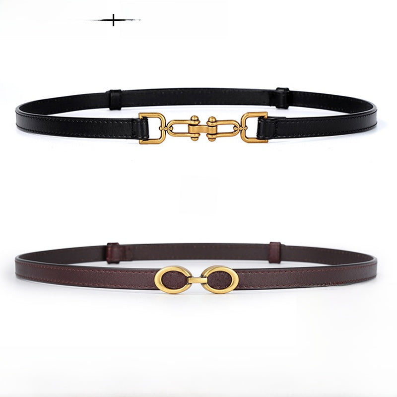 Genuine Leather elasticated waistband