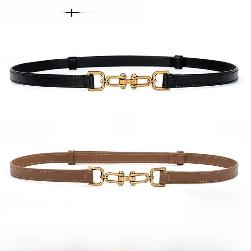 Genuine Leather elasticated waistband