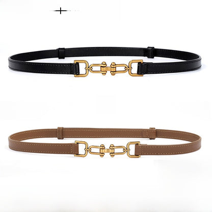 Genuine Leather elasticated waistband