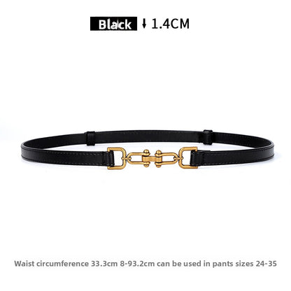Genuine Leather elasticated waistband