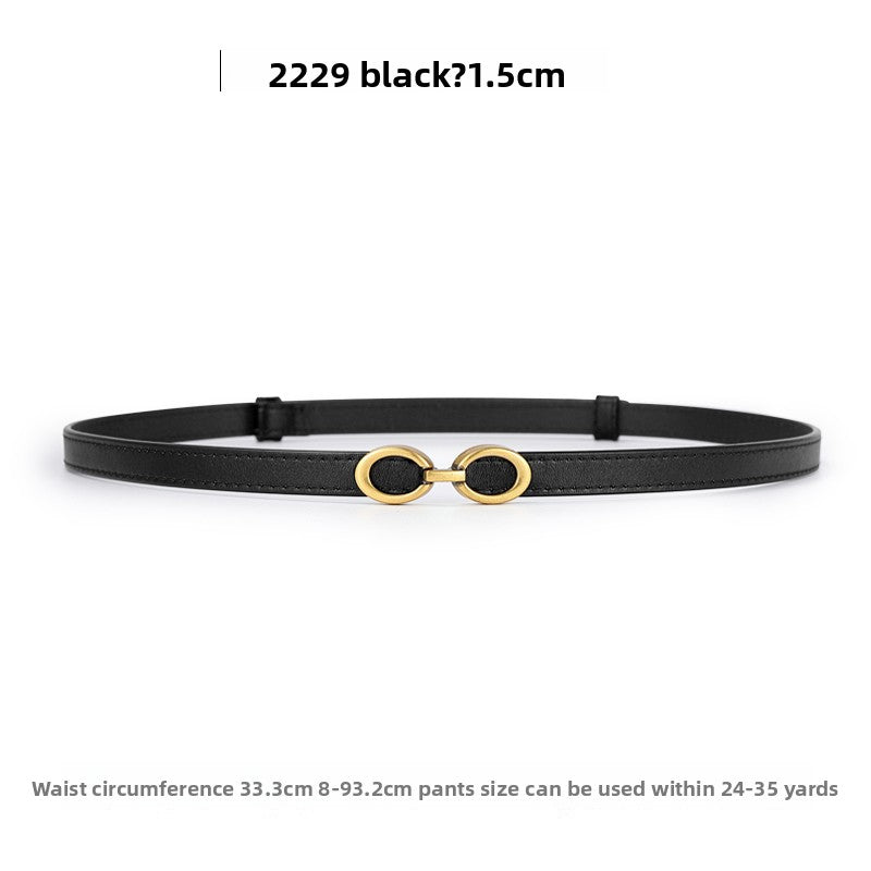 Genuine Leather elasticated waistband
