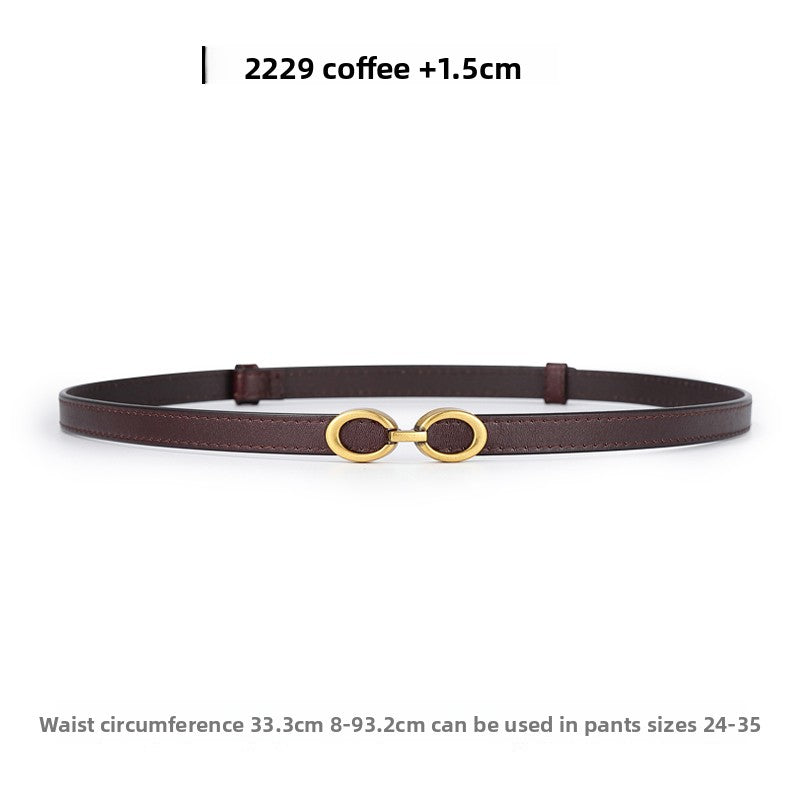 Genuine Leather elasticated waistband
