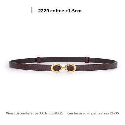 Genuine Leather elasticated waistband