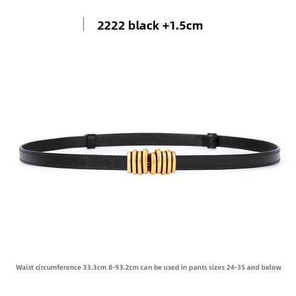 Genuine Leather elasticated waistband