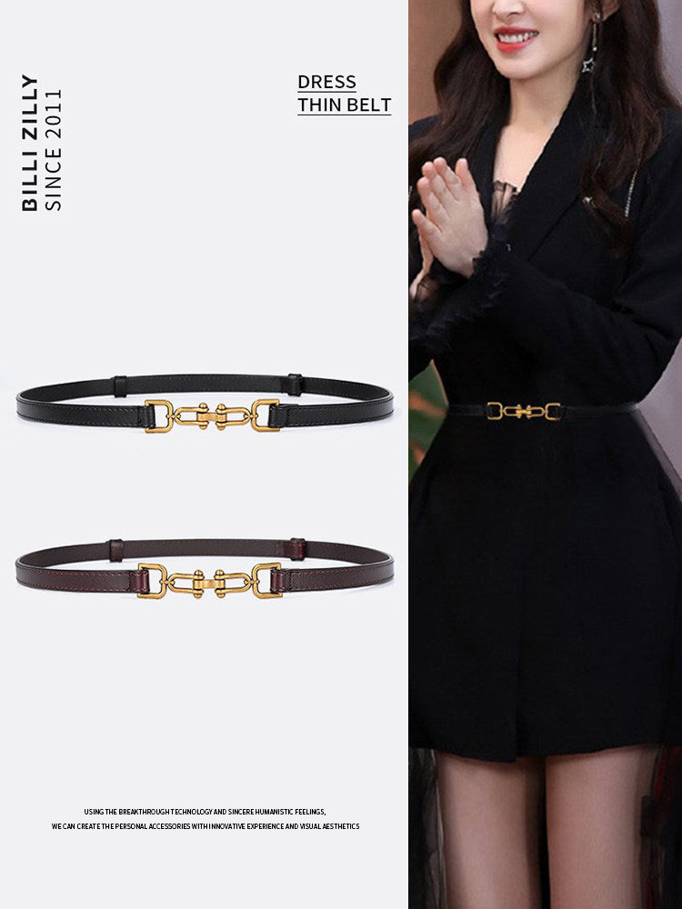 Genuine Leather elasticated waistband