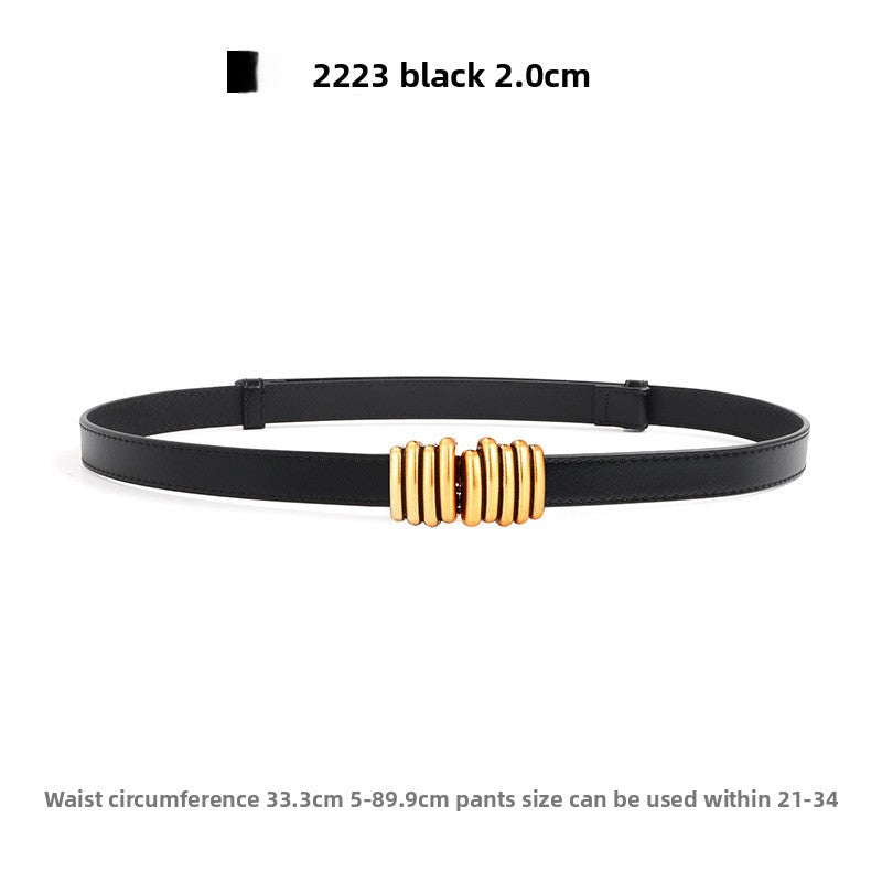 Genuine Leather elasticated waistband