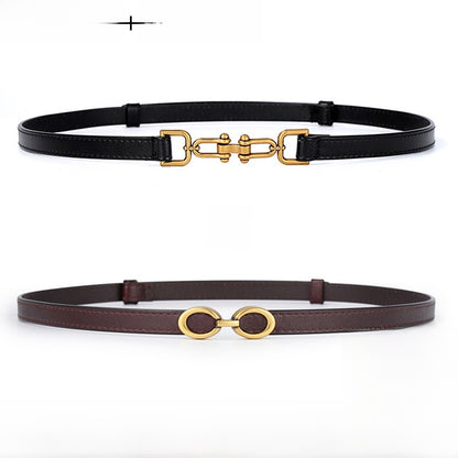 Genuine Leather elasticated waistband
