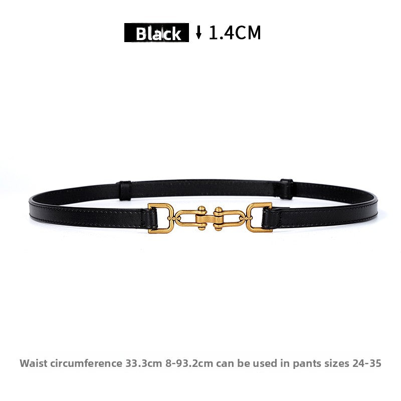 Genuine Leather elasticated waistband
