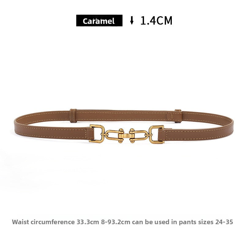 Genuine Leather elasticated waistband