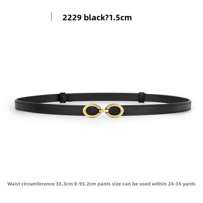 Genuine Leather elasticated waistband