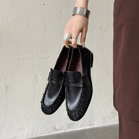 Genuine Leather Flat Loafers for Women