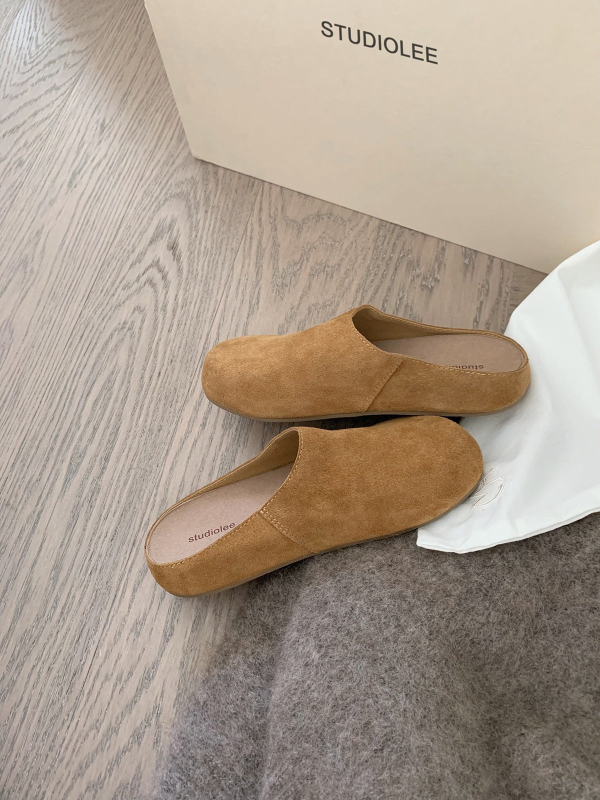 Genuine Leather Flat Sole Slip-On Slippers for Women