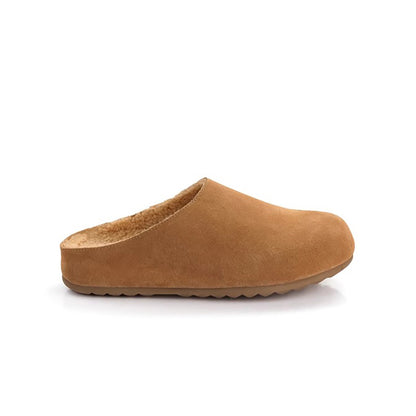 Genuine Leather Flat Sole Slip-On Slippers for Women