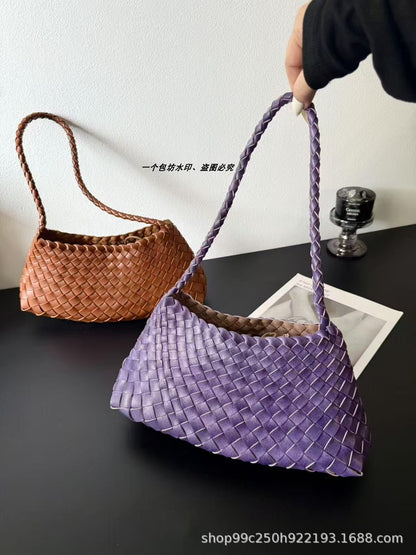 Genuine leather hand-woven bags