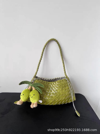 Genuine leather hand-woven bags