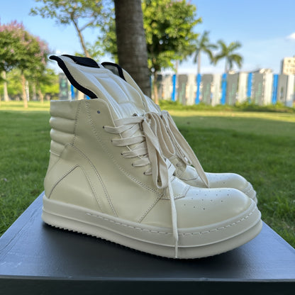 Genuine Leather High-Top Thick Sole Shoes