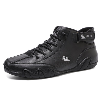 Genuine Leather High-Top Unisex Boots