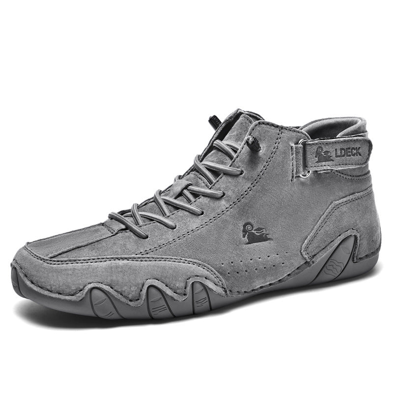 Genuine Leather High-Top Unisex Boots