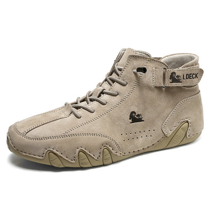 Genuine Leather High-Top Unisex Boots