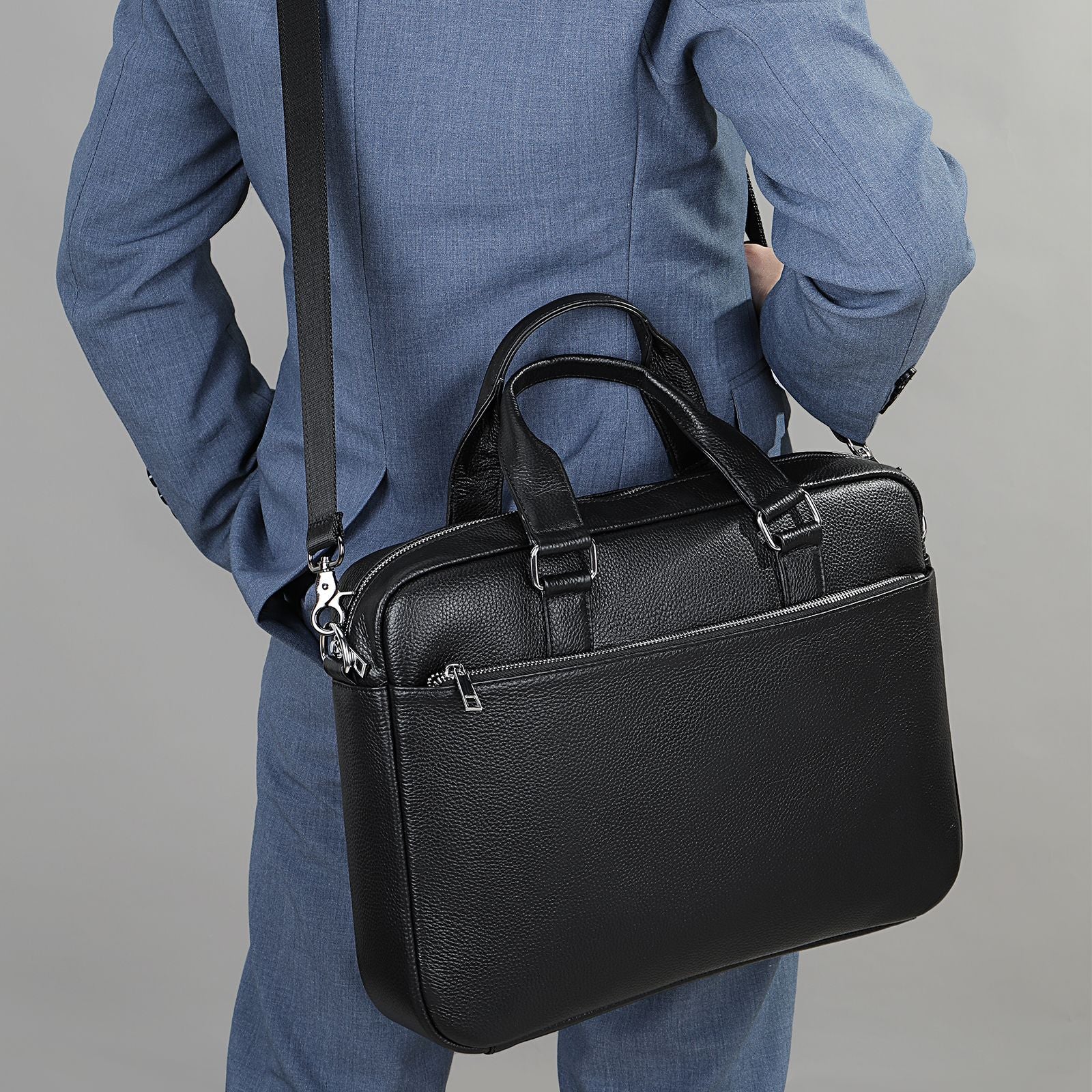 Genuine Leather Horizontal Messenger Bag