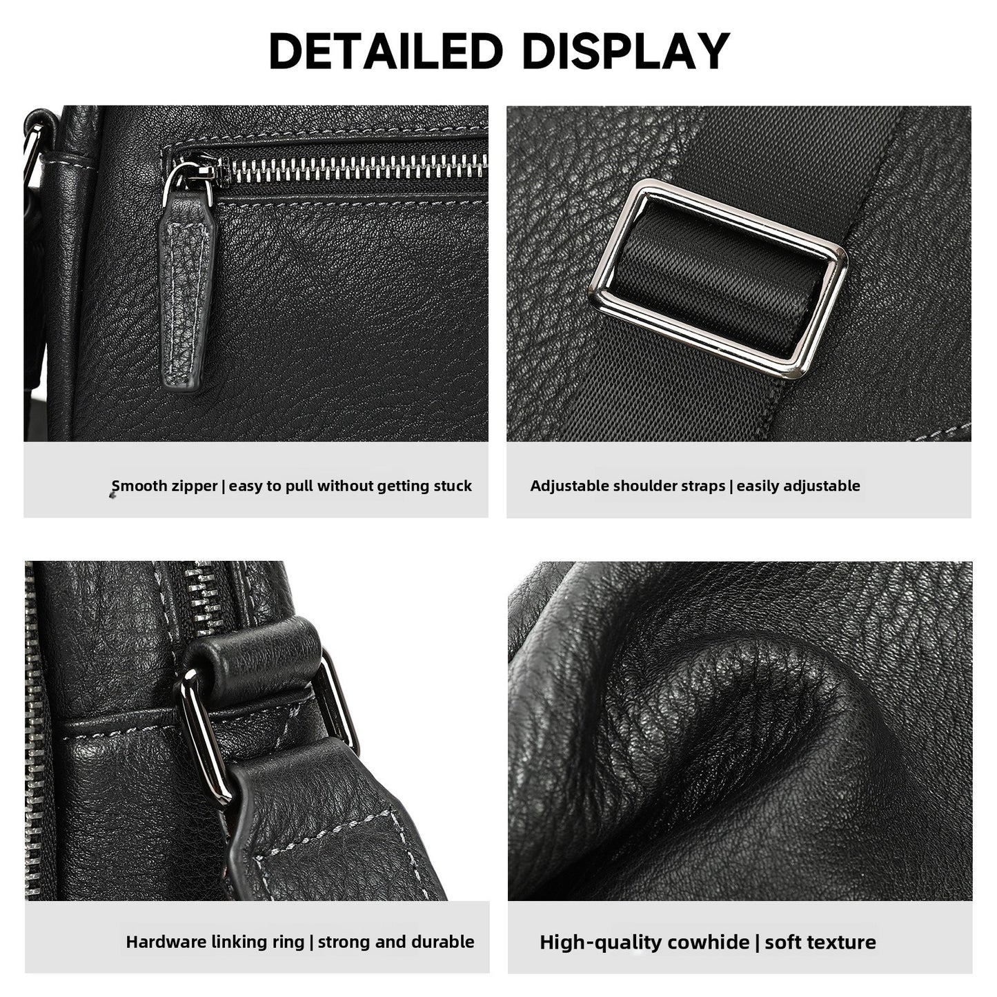 Genuine Leather Horizontal Shoulder Bag